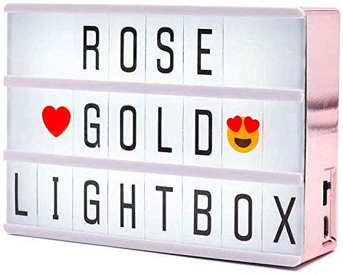 Black Mini A6 Magnetic Cinematic Light Box with 82 Characters and 10 Emojis, USB Power or Battery Operated