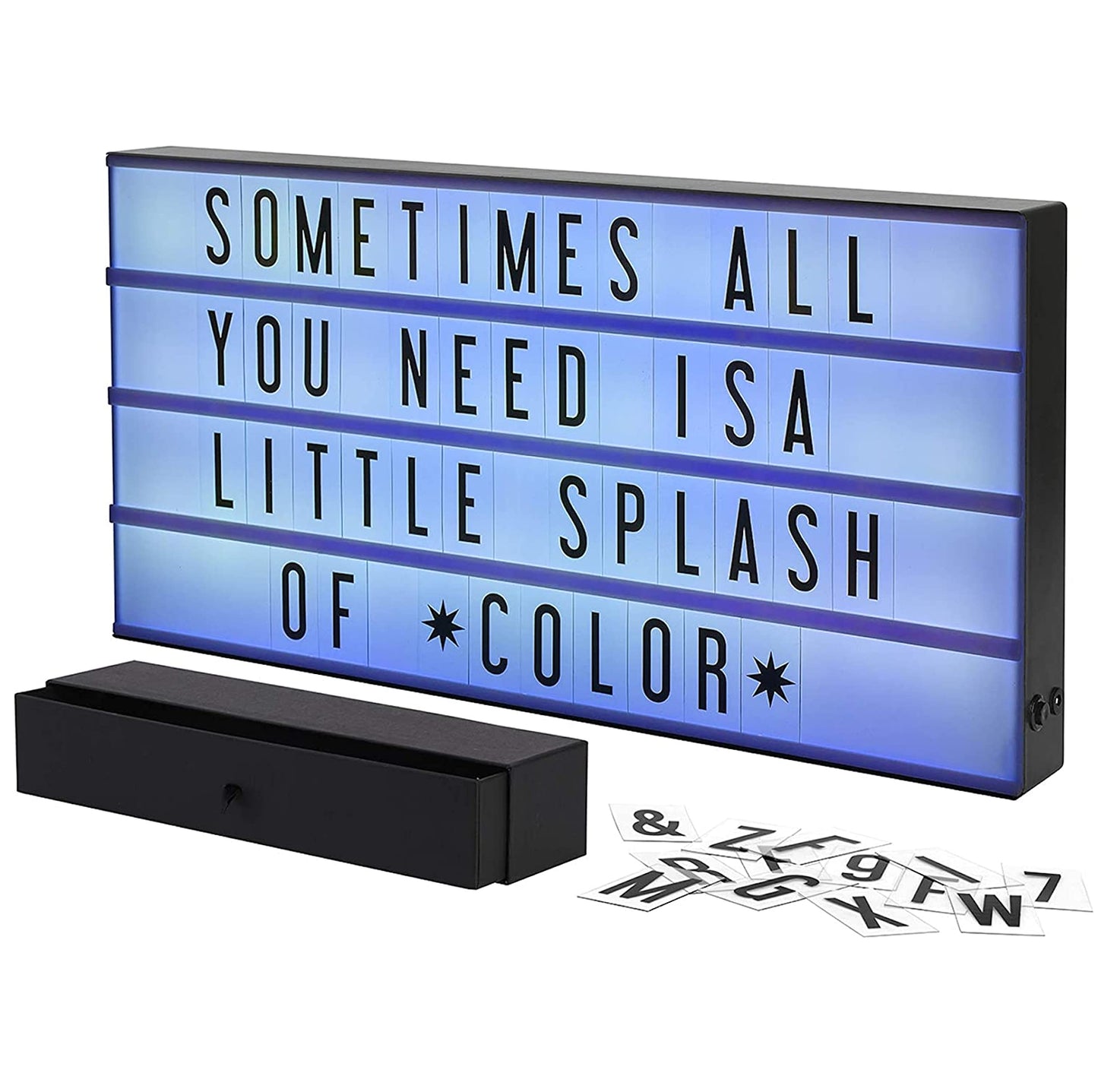 My Cinema Lightbox - XXL Letter Board 24" x 12" - 3 Modes Light Box Light Up Letter Sign - White LED Lightbox for Movie Theatre Decor - Letter Board Sign with 160 Letters, Numbers and Symbols
