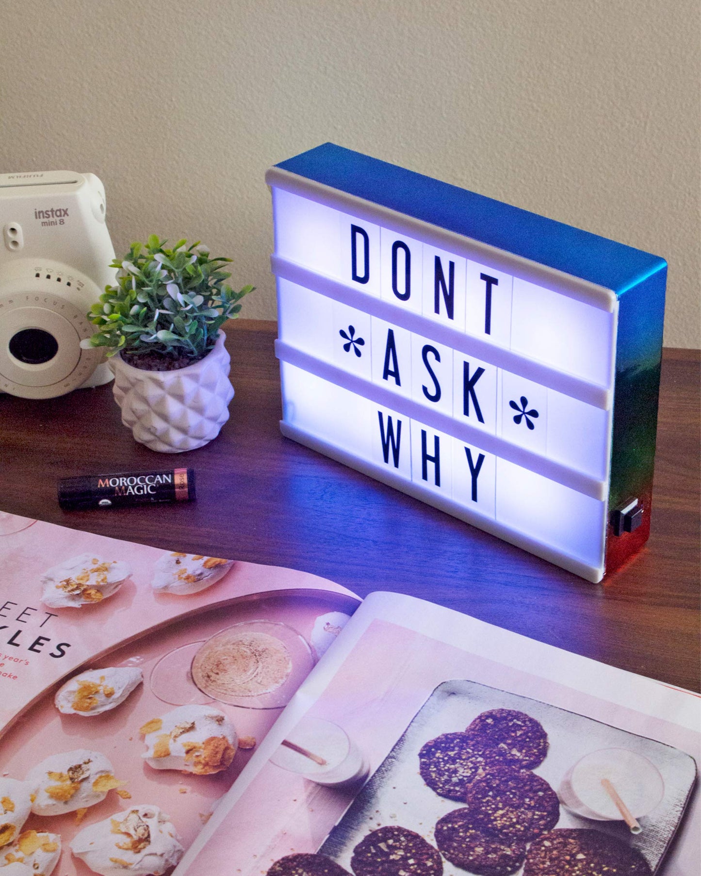 My Cinema Lightbox - XXL Letter Board 24" x 12" - 3 Modes Light Box Light Up Letter Sign - White LED Lightbox for Movie Theatre Decor - Letter Board Sign with 160 Letters, Numbers and Symbols