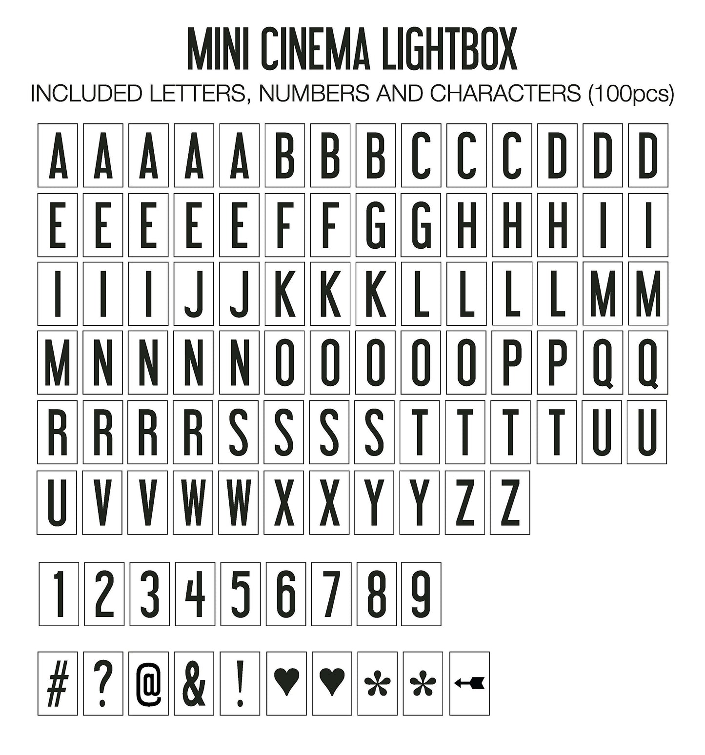 My Cinema Lightbox - XXL Letter Board 24" x 12" - 3 Modes Light Box Light Up Letter Sign - White LED Lightbox for Movie Theatre Decor - Letter Board Sign with 160 Letters, Numbers and Symbols